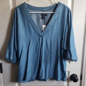 Blue V Neck Gap Blouse 💙